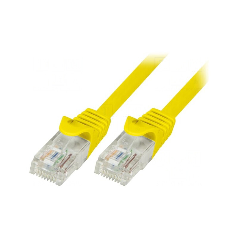 Patch cord galben U/UTP 5e PVC 0,25m 26AWG | Electronic-mag.ro | Componente Electronice