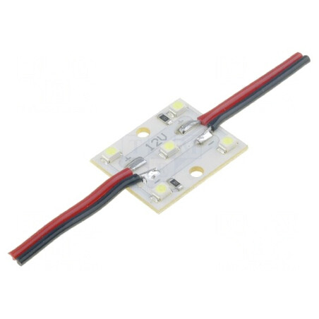 LED Alb Cald 0,48W 26lm 12V 120° 5 Diode 27x22mm | Electronic-mag.ro | Componente Electronice