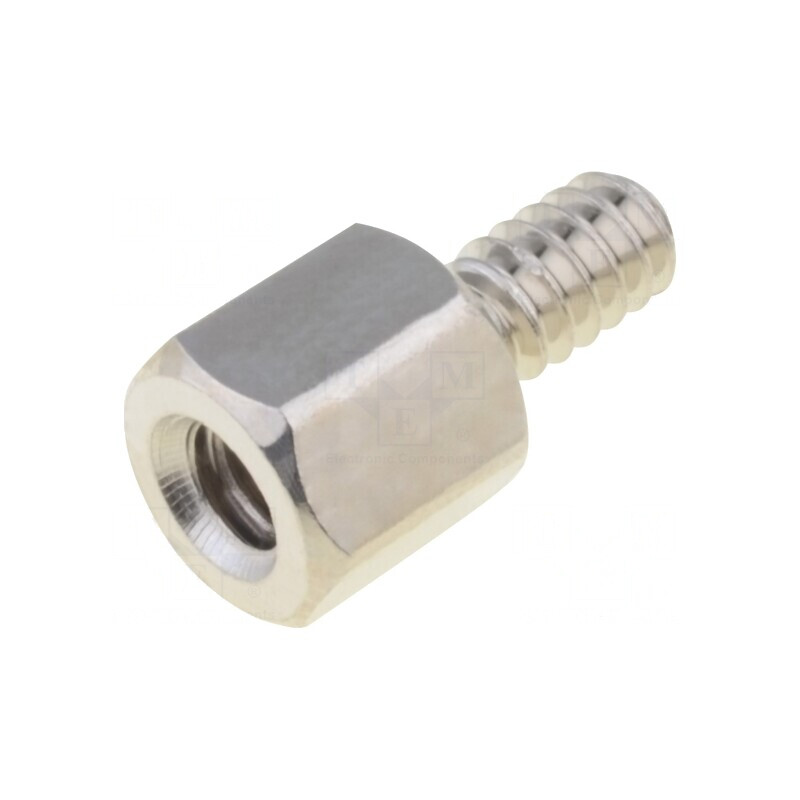 Piuliță-distanțieră filetată alamă UNC6-32 6,4mm | Electronic-mag.ro | Componente Electronice