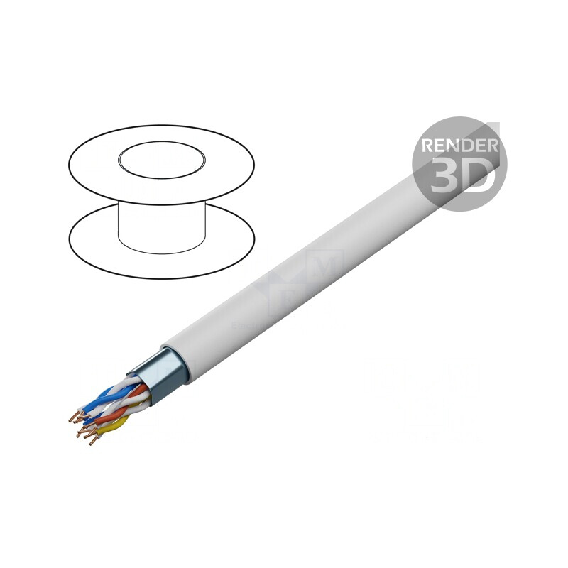 Cablu Telecomunicații Cupru PVC Alb 5x2x0,5mm | Electronic-mag.ro | Componente Electronice