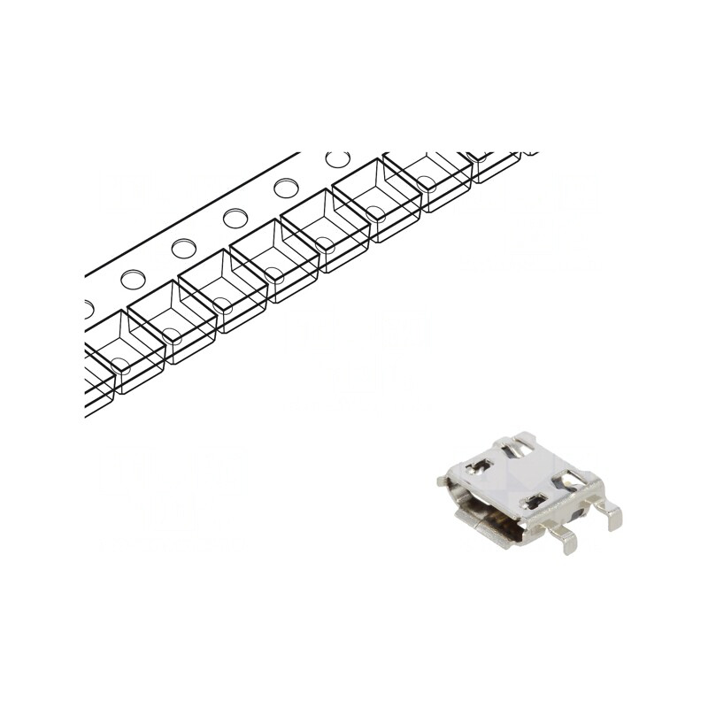 Soclu USB Micro B 5 PIN pentru PCB Orizontale | Electronic-mag.ro | Componente Electronice