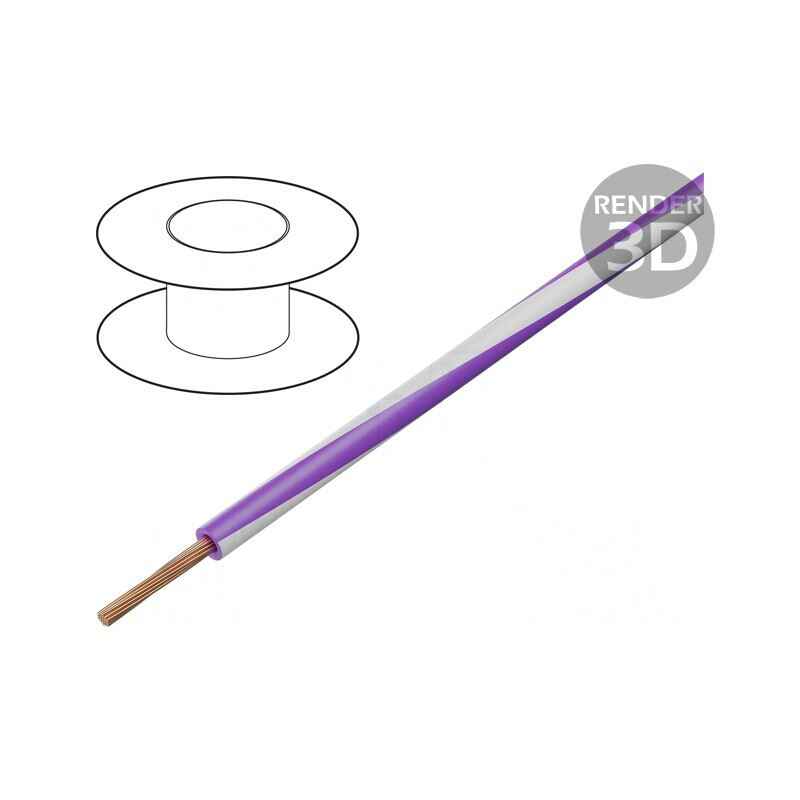 Cablu Electric Litat PVC 0,75mm2 Violet-Alb 300V/500V | Electronic-mag.ro | Componente Electronice