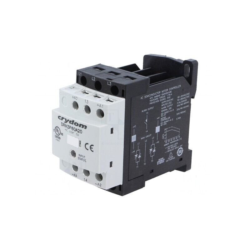 Releu semiconductor trifazat de 20A - Integrați întrerupător 48-600VAC | Electronic-mag.ro | Componente Electronice