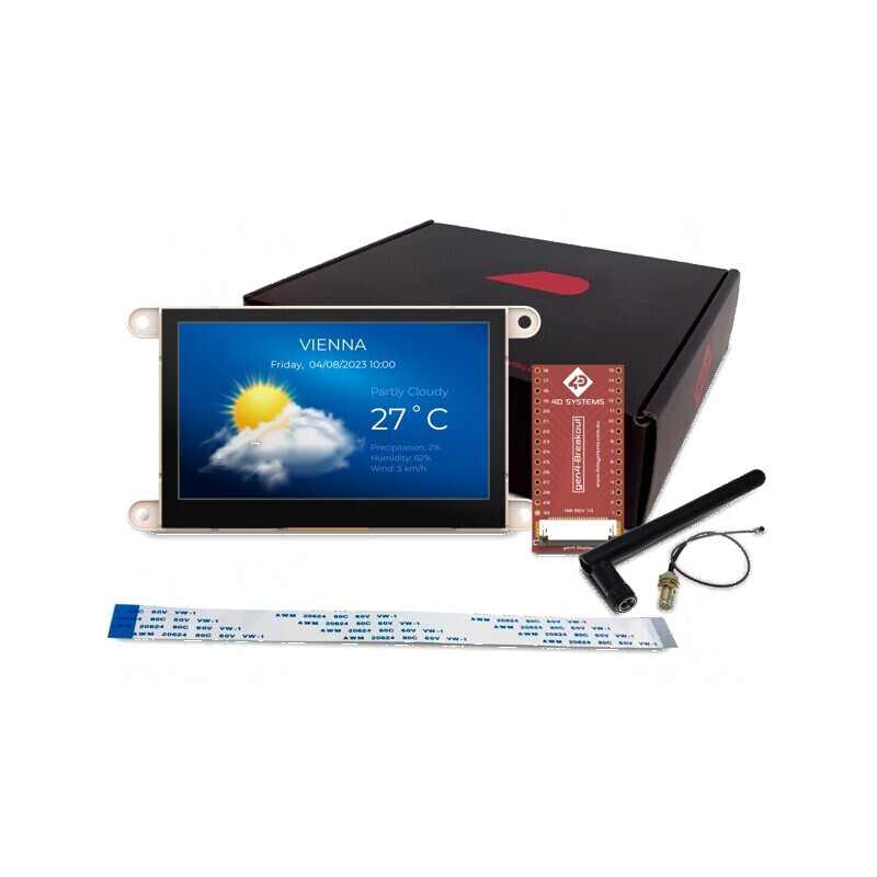 Afişaj TFT 4,3 inch 800x480 8MBRAM,16MbFLASH 540cd/m2 cu ESP32 | Electronic-mag.ro | Componente Electronice
