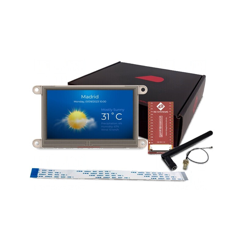 Afișaj TFT 4.3 inch 800x480 8MBRAM, 16MbFLASH 510cd/m2 cu ESP32 | Electronic-mag.ro | Componente Electronice
