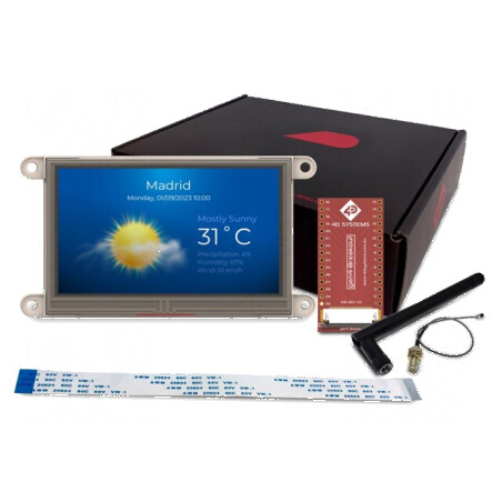 Afișaj TFT 4.3 inch 800x480 8MBRAM, 16MbFLASH 510cd/m2 cu ESP32 | Electronic-mag.ro | Componente Electronice