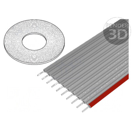 Cablu bandă litat PVC gri 2,54mm | Electronic-mag.ro | Componente Electronice