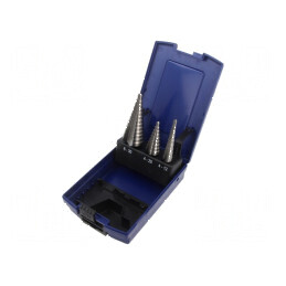 Set de burghie graduale oţel rapid şlefuit HSS-G tablă,metal - Set de burghie HSS-G pentru tablă și metal | Electronic-mag.ro | 