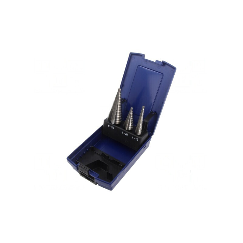 Set de burghie graduale oţel rapid şlefuit HSS-G tablă,metal - Set de burghie HSS-G pentru tablă și metal | Electronic-mag.ro | 