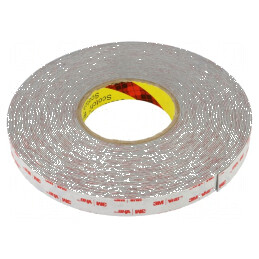 Bandă de fixare acril gri 19mm x 20m | Electronic-mag.ro | Componente Electronice