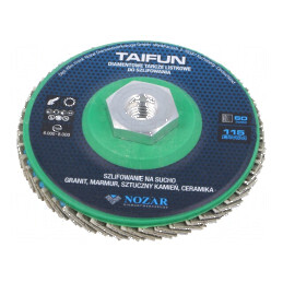 Disc de şlefuit cu lambouri 115mm Granularitate: 60 TAIFUN - Disc de şlefuit cu lambouri TAIFUN | Electronic-mag.ro | Componente