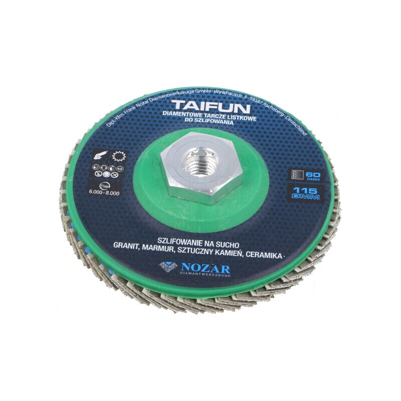Disc de şlefuit cu lambouri 115mm Granularitate: 60 TAIFUN - Disc de şlefuit cu lambouri TAIFUN | Electronic-mag.ro | Componente Disc de şlefuit cu lambouri 115mm Granularitate: 60 TAIFUN - Disc de şlefuit cu lambouri TAIFUN | Electronic-mag.ro | Componente