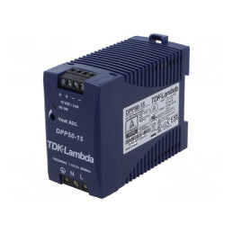 Alimentator pulsatoriu pentru şină DIN 50W 15VDC 3,4A 85% | Electronic-mag.ro | Componente Electronice