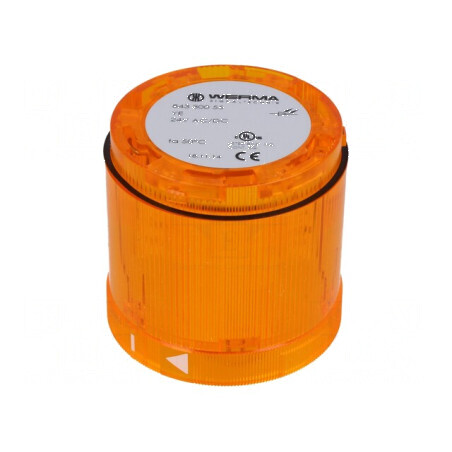 Semnalizator luminos portocaliu 24VDC 24VAC IP54 Ø70x66mm | Electronic-mag.ro | Componente Electronice