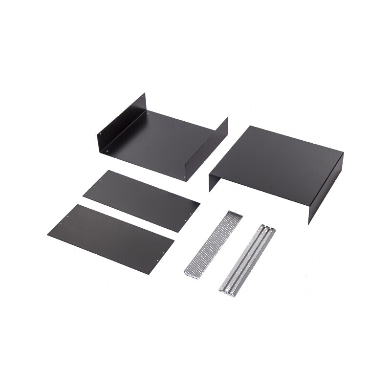 Carcasă aluminiu neagră - dimensiuni 300mm x 261mm x 134mm | Electronic-mag.ro | Componente Electronice