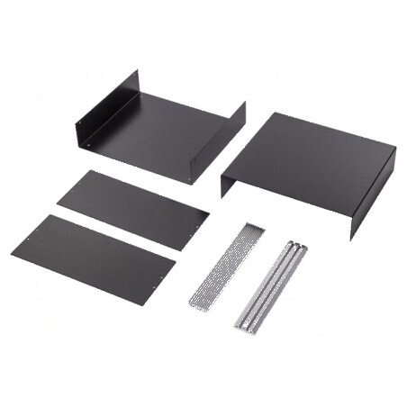 Carcasă aluminiu neagră - dimensiuni 300mm x 261mm x 134mm | Electronic-mag.ro | Componente Electronice