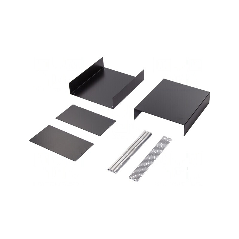 Carcasă aluminiu neagră 261mm x 300mm x 134mm | Electronic-mag.ro | Componente Electronice