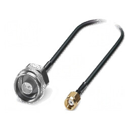 Cablu N tată, RP-SMA tată FRNC conectori ecranaţi negru drept - Cablu coaxial negru drept | Electronic-mag.ro | Componente Elect