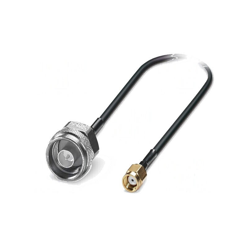 Cablu N tată, RP-SMA tată FRNC conectori ecranaţi negru drept - Cablu coaxial negru drept | Electronic-mag.ro | Componente Elect