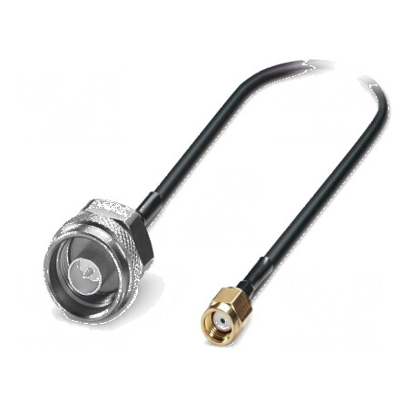 Cablu N tată, RP-SMA tată FRNC conectori ecranaţi negru drept - Cablu coaxial negru drept | Electronic-mag.ro | Componente Elect