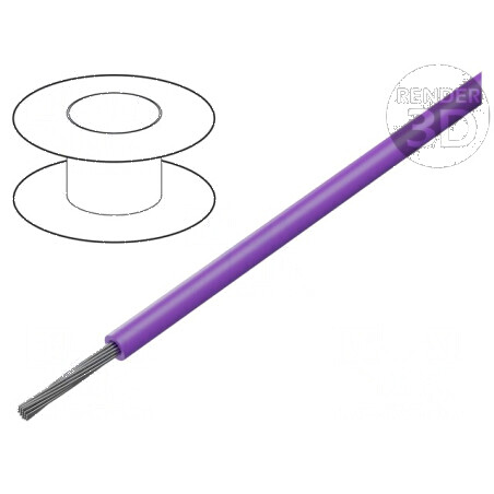 Cablu HookUp Wire litat Cu 24AWG PTFE violet 600V 30,5m - Cablu electric violet 24AWG 30,5m | Electronic-mag.ro | Componente Ele