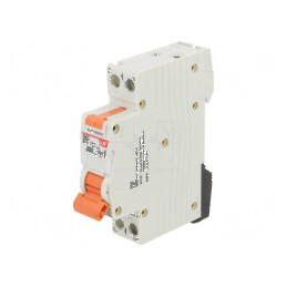 Întrerupător RCBO Inom: 10A Ires: 30mA Poli: 1 N 230/400VAC - Întrerupător electric de siguranță | Electronic-mag.ro | Component