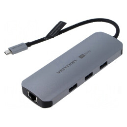 Hub USB USB 3.0 PnP gri Număr porturi: 8 0,15m Culoare: negru - Hub USB 3.0 gri cu 8 porturi - negru | Electronic-mag.ro | Compo