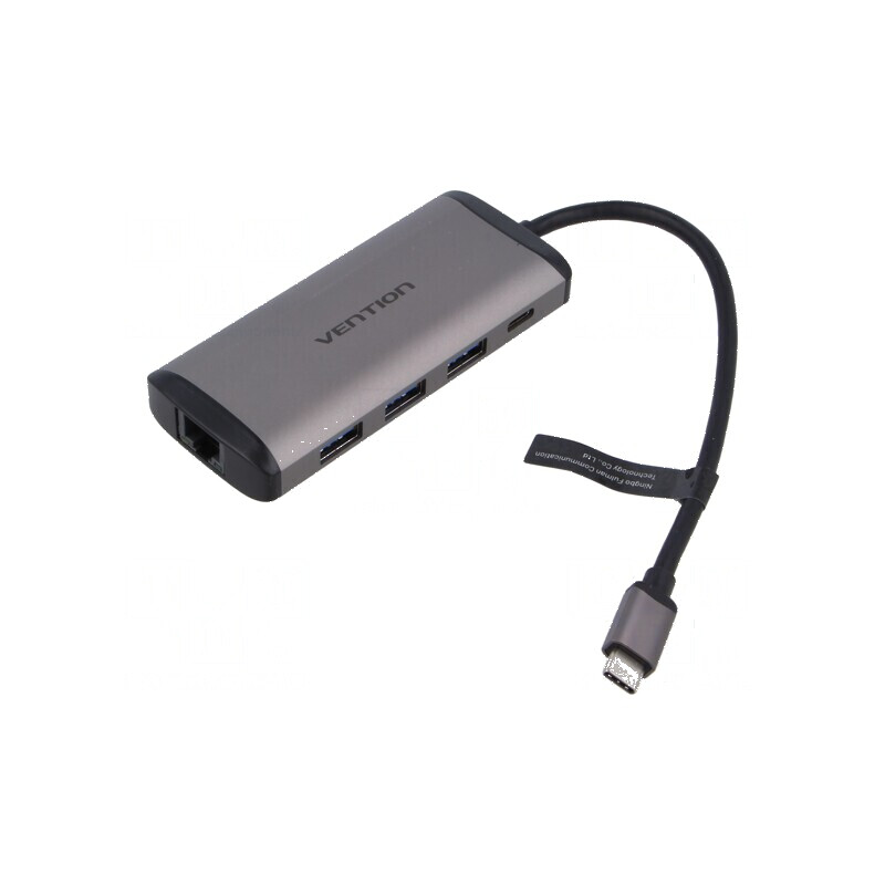 Hub USB USB 3.0 gri Număr porturi: 8 0,15m Placare: nichelat - Hub USB 3.0 cu 8 porturi, gri | Electronic-mag.ro | Componente El