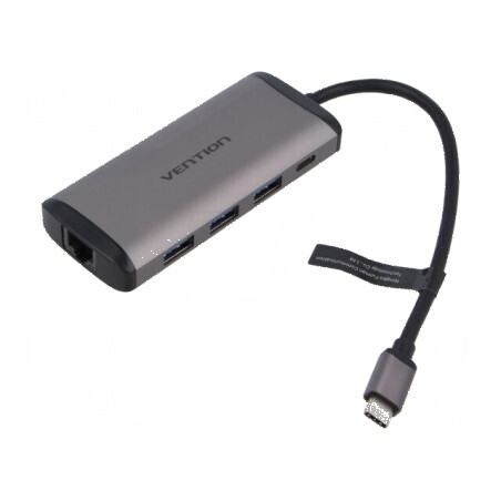 Hub USB USB 3.0 gri Număr porturi: 8 0,15m Placare: nichelat - Hub USB 3.0 cu 8 porturi, gri | Electronic-mag.ro | Componente El