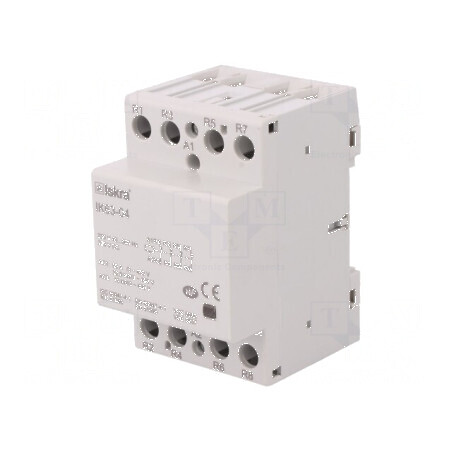 Contactor 4-polar pentru instalații - 63A 230VAC, 220VDC - Set de 4 contacte normal închise | Electronic-mag.ro | Componente Ele