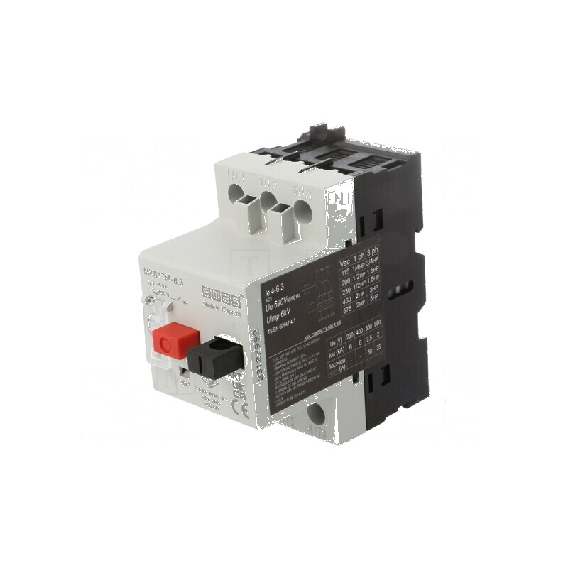 Întrerupător pt. motor 4-6,3A DIN IP40 -5÷40°C | Electronic-mag.ro | Componente Electronice