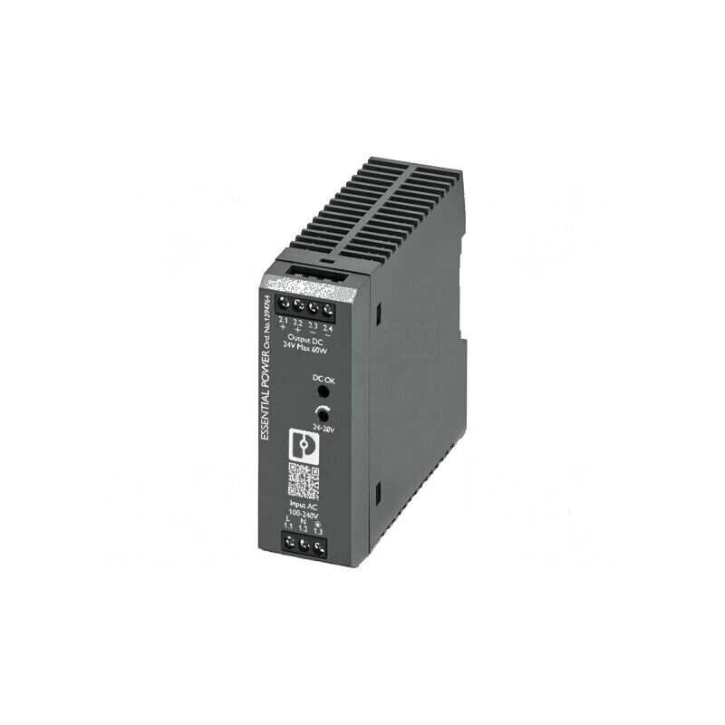 Alimentator pulsatoriu pentru şină DIN 60W 24VDC 0÷2,5A IP20 | Electronic-mag.ro | Componente Electronice