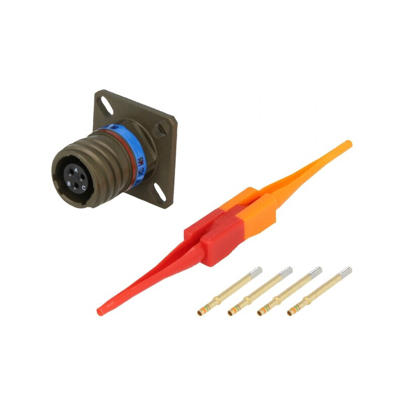 Conector militar PIN: 3 dimensiune 9 oliv crimpat | Electronic-mag.ro | Componente Electronice