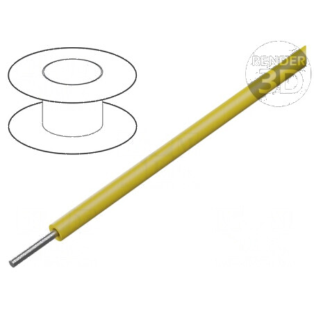 Cablu HookUp Wire 28AWG sârmă Cu ETFE galben 30,5m 100ft - Cablu HookUp Wire 28AWG galben 30,5m | Electronic-mag.ro | Componente