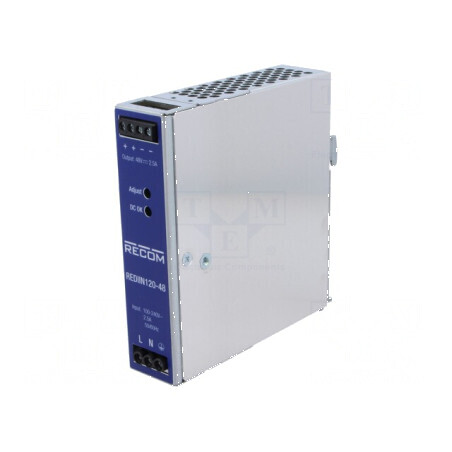Alimentator pulsatoriu pentru şină DIN 120W 48VDC 2,5A 89,5% | Electronic-mag.ro | Componente Electronice