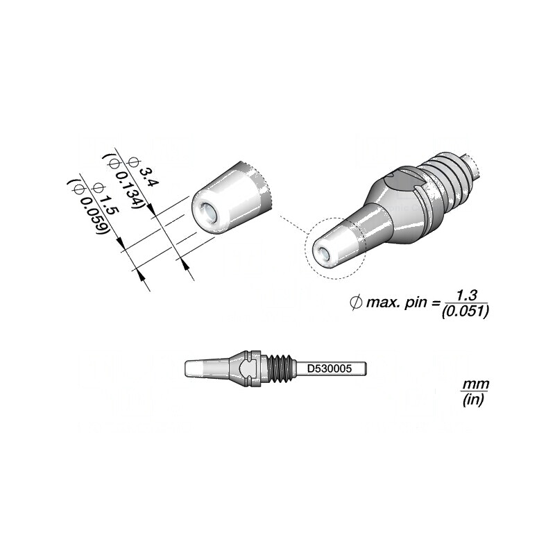 Vârf pentru ciocane de dezlipit 3,4x1,5mm | Electronic-mag.ro | Componente Electronice