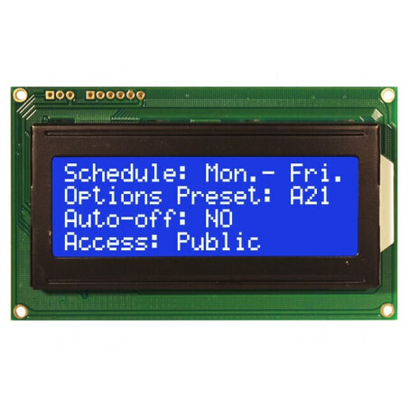 Afişaj alfanumeric LCD 20x2 cu LED albastru | Electronic-mag.ro | Componente Electronice