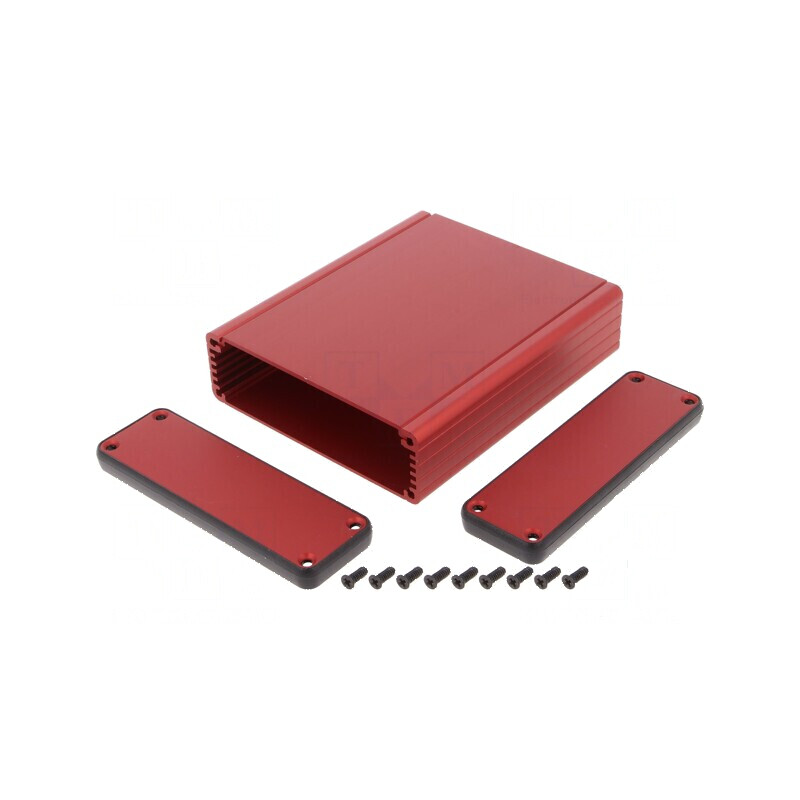 Carcasă aluminiu roşu de 1455 x 103 x 120 x 30 mm | Electronic-mag.ro | Componente Electronice