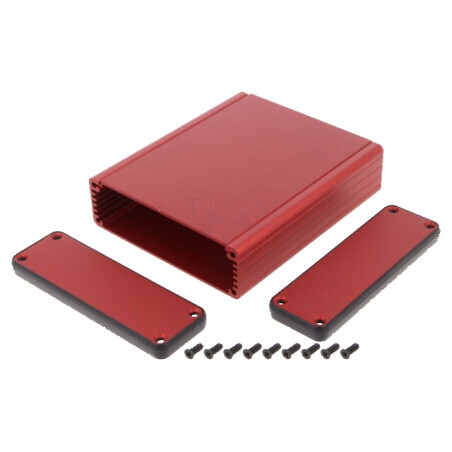 Carcasă aluminiu roşu de 1455 x 103 x 120 x 30 mm | Electronic-mag.ro | Componente Electronice