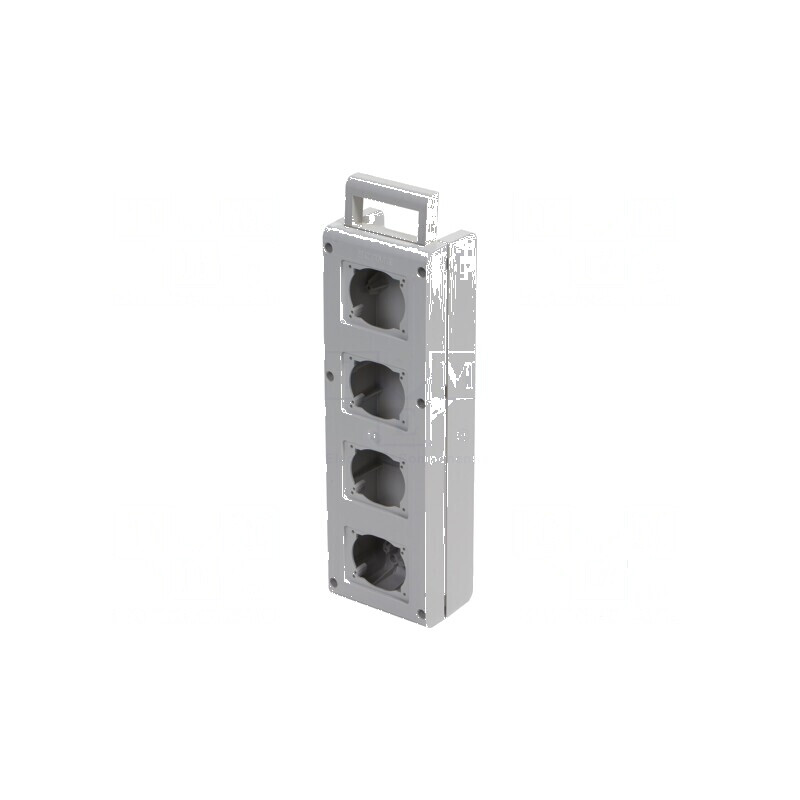 Carcasă de conexiuni gri BLOCK - 4 orificii | Electronic-mag.ro | Componente Electronice