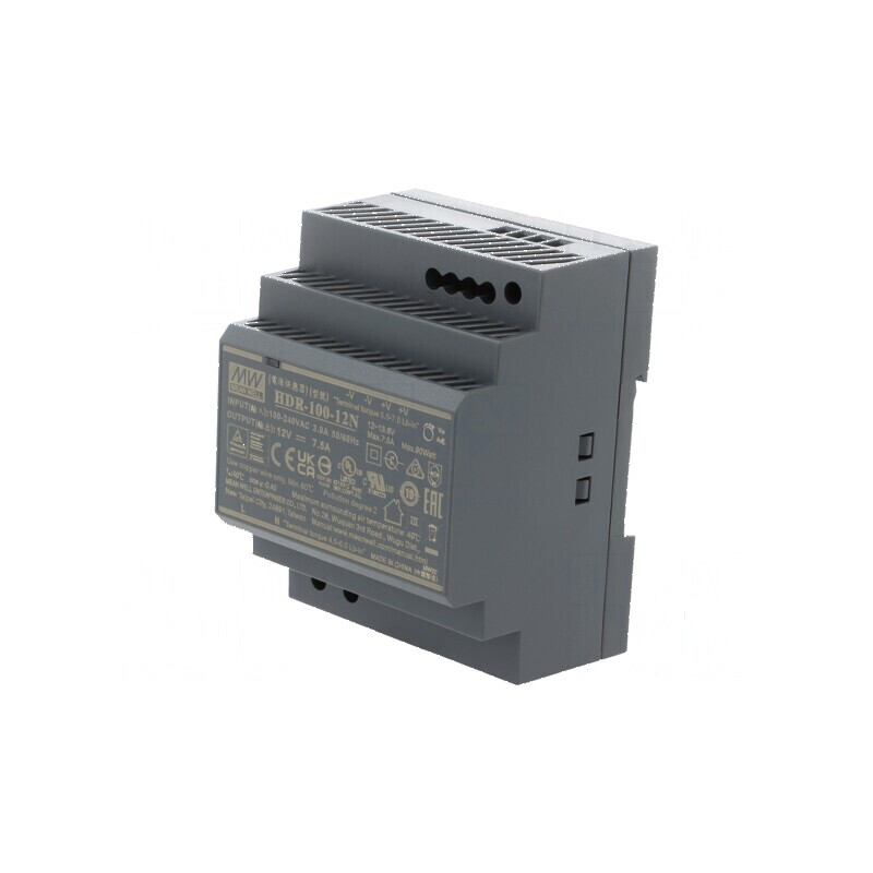 Alimentator pulsatoriu pentru şină DIN 100W 12VDC 7,1A - 1 ieşire | Electronic-mag.ro | Componente Electronice