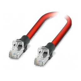 Patch cord S/FTP 5 litat Cu,cositorit PVC roşu 3m 22AWG IP20 - Patch cord cu husă roșie 3m | Electronic-mag.ro | Componente Elec