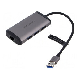 Hub USB RJ45 x3 USB 3.0 neagră | Electronic-mag.ro | Componente Electronice