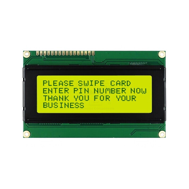 Afişaj LCD alfanumeric 20x2 LED galben-verde | Electronic-mag.ro | Componente Electronice