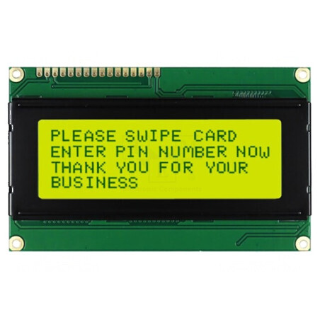 Afişaj LCD alfanumeric 20x2 LED galben-verde | Electronic-mag.ro | Componente Electronice