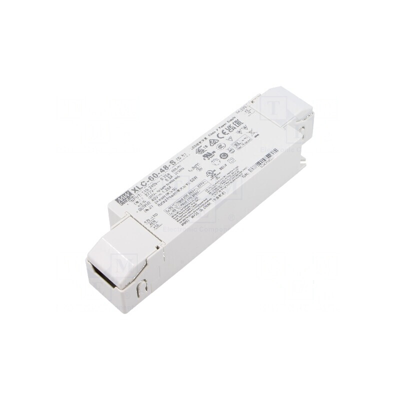 Alimentator LED 60W 48VDC 0÷1,25A 155÷400VDC 88% - Alimentator LED 48V 60W | Electronic-mag.ro | Componente Electronice