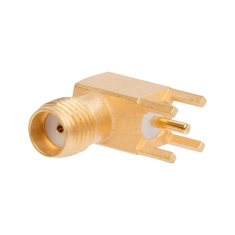 Conector SMA mufă mamă unghi 90° THT cablu PTFE | Electronic-mag.ro | Componente Electronice