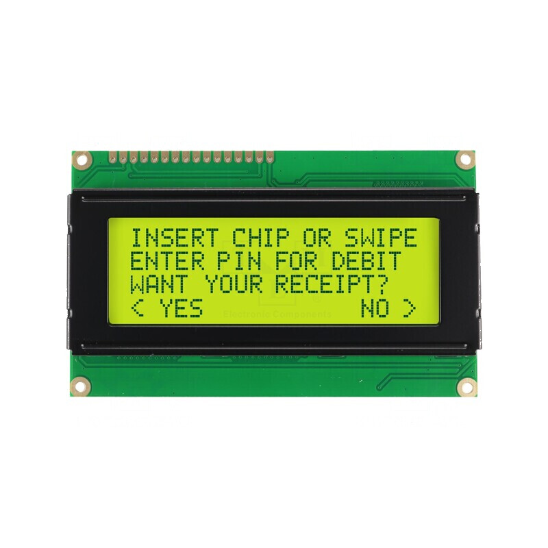 Afişaj LCD alfanumeric galben-verde 20x4 LED | Electronic-mag.ro | Componente Electronice