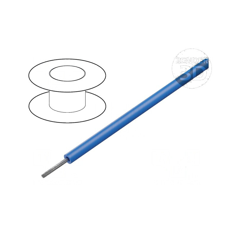 Cablu HookUp Wire litat Cu 20AWG PVC albastru 300V 30,5m - Cablu electric litat cu PVC albastru | Electronic-mag.ro | Componente