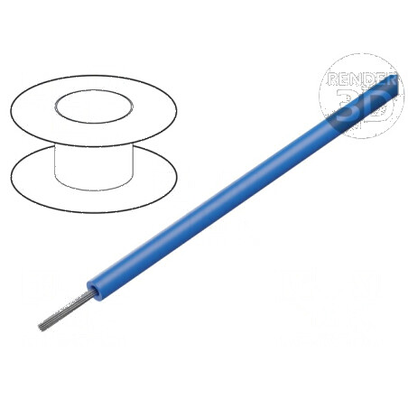 Cablu HookUp Wire litat Cu 20AWG PVC albastru 300V 30,5m - Cablu electric litat cu PVC albastru | Electronic-mag.ro | Componente
